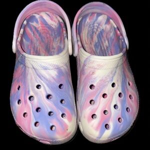 Kids Marbled Glow in the Dark Crocs - Classic Clog - Size 2